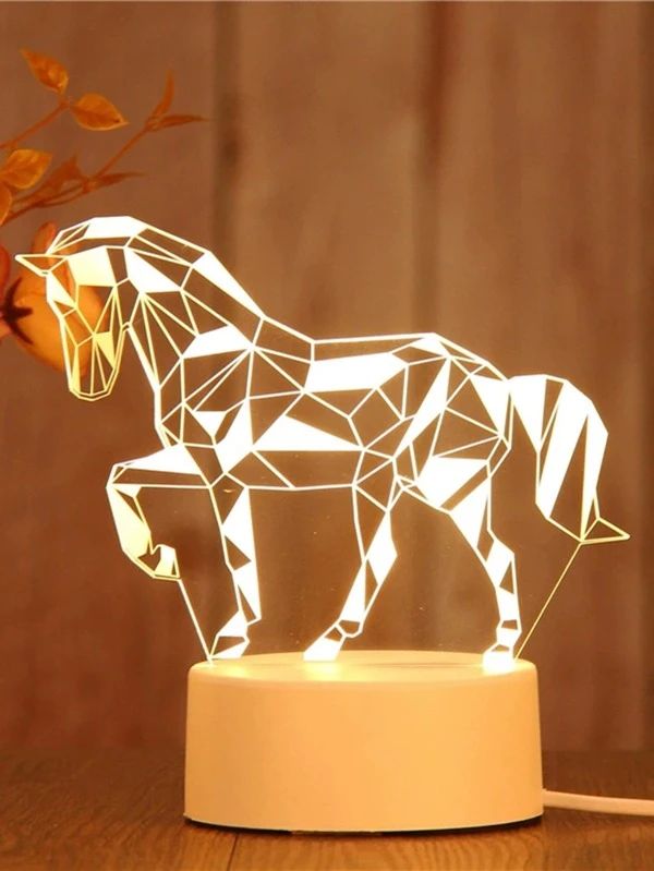 Galloping Horse 3D Acrylic USB Led Night Light