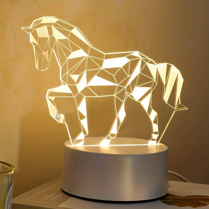 Galloping Horse 3D Acrylic USB Led Night Light