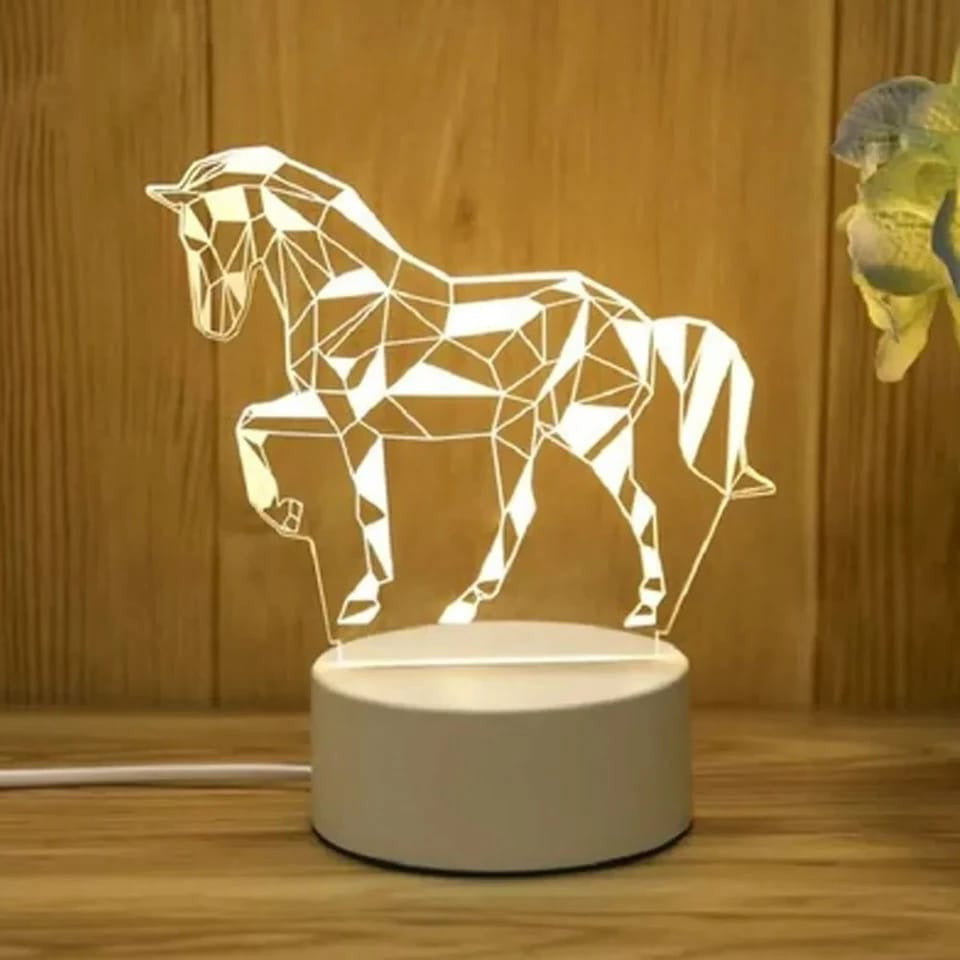 Galloping Horse 3D Acrylic USB Led Night Light