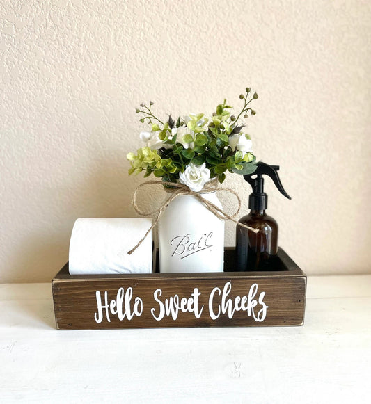 Hello Sweet Cheeks Wood Toilet Decor