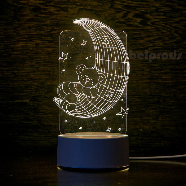 Goodnight Teddy 3D Acrylic USB Led Night Light