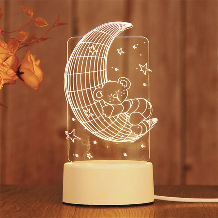 Goodnight Teddy 3D Acrylic USB Led Night Light