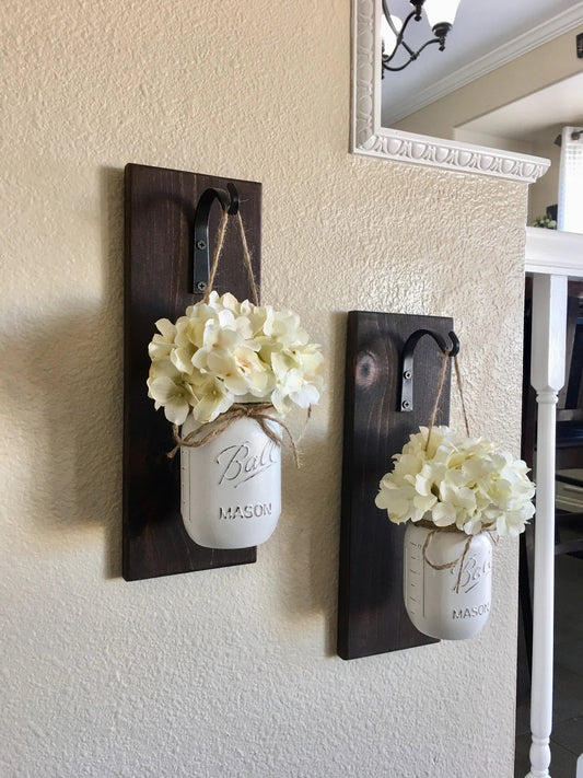 Set of 2 Mason Jar Sconces