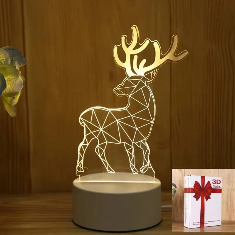 Reindeer 3D Acrylic USB Led Night Light