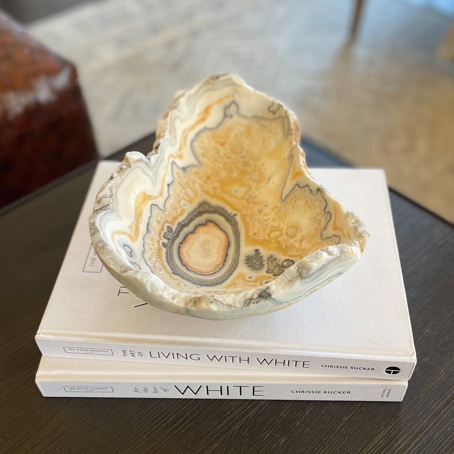 Hand Carved Zebra Calcite Bowl