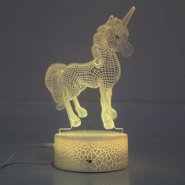 Unicorn 3D Acrylic USB Led Night Light