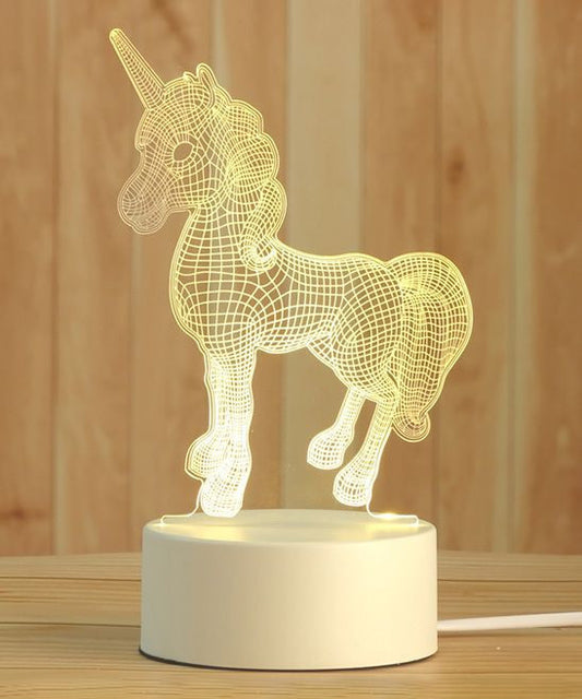 Unicorn 3D Acrylic USB Led Night Light