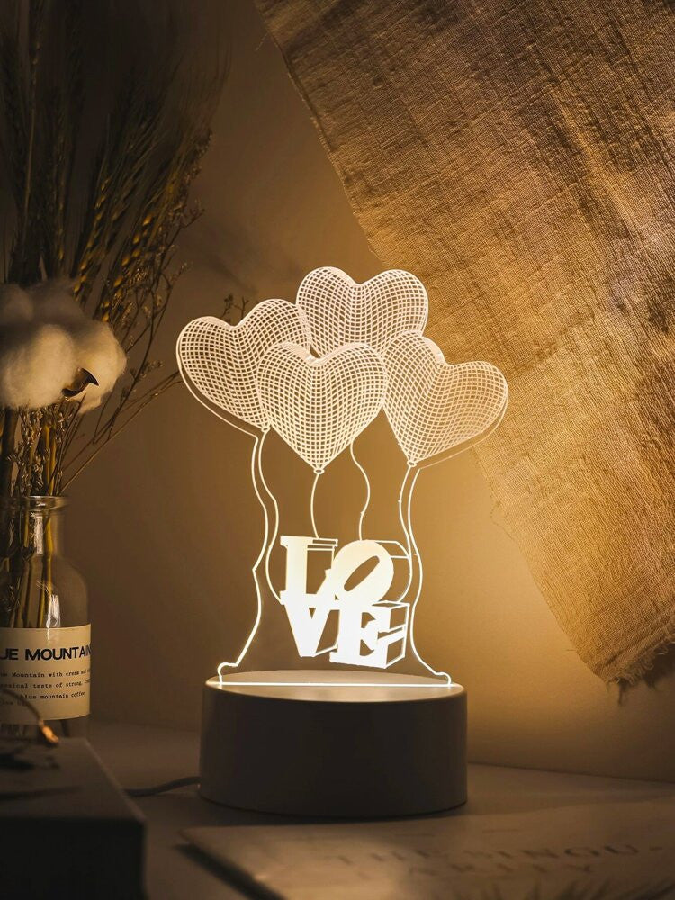 Love Balloons 3D Acrylic USB Led Night Light