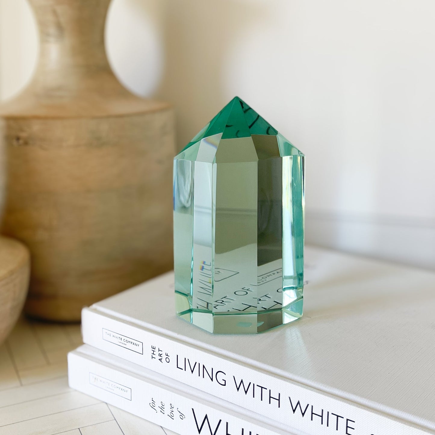 Faceted Green Glass Point