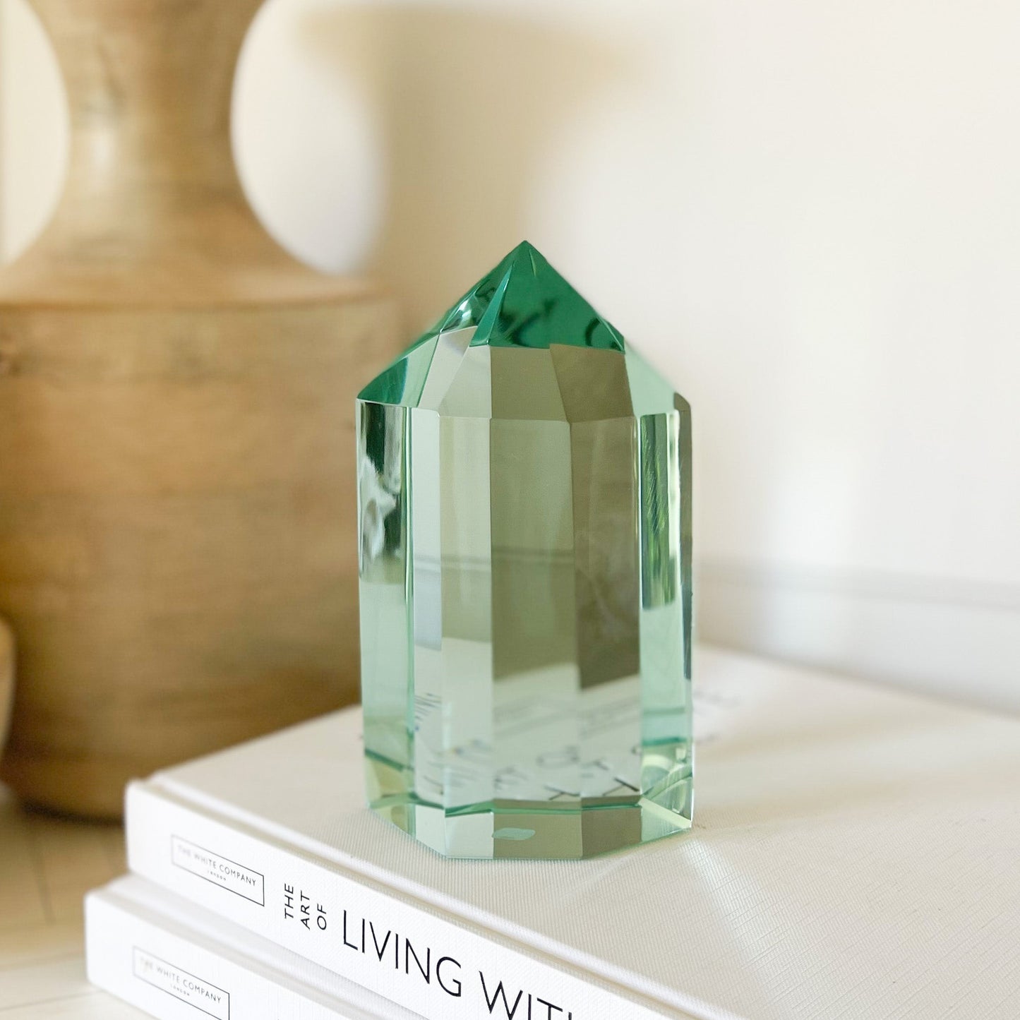 Faceted Green Glass Point