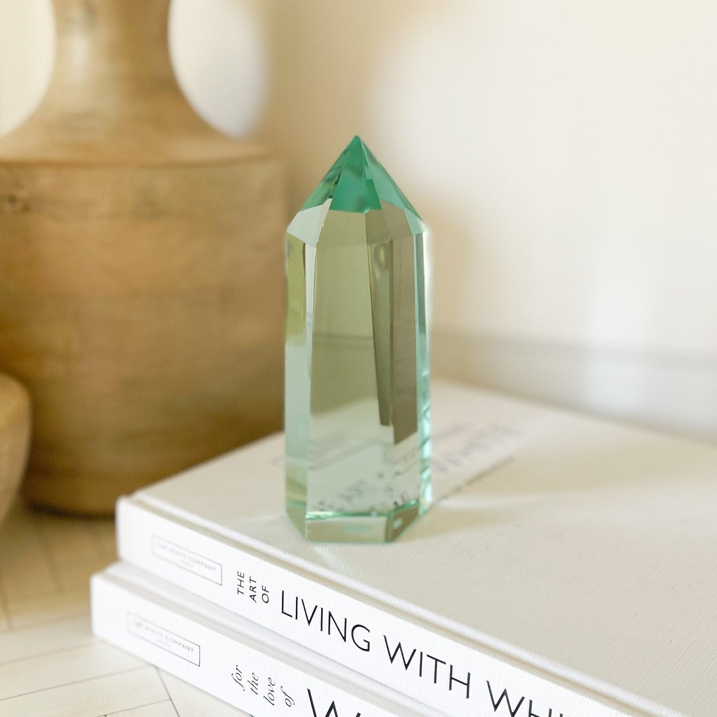 Faceted Green Glass Point