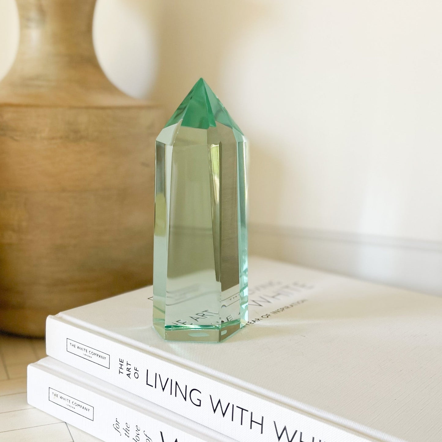 Faceted Green Glass Point