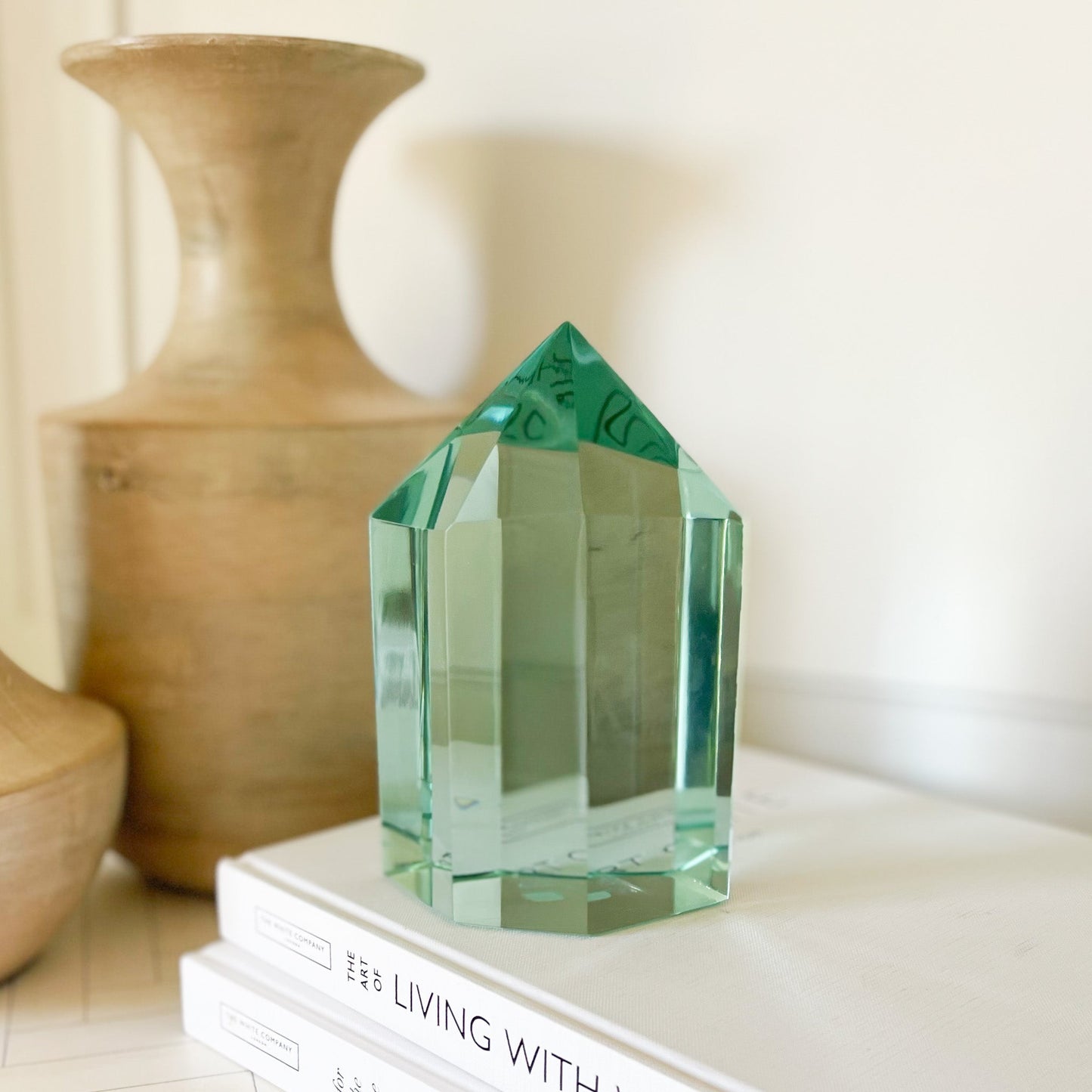 Faceted Green Glass Point