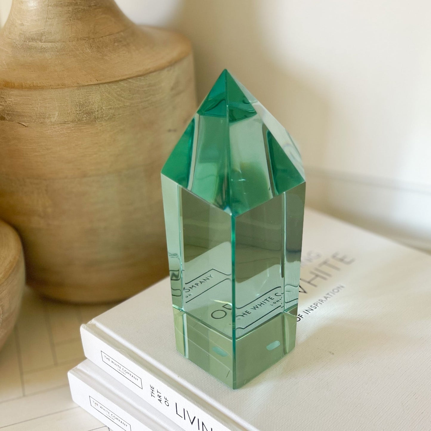 Faceted Green Glass Point