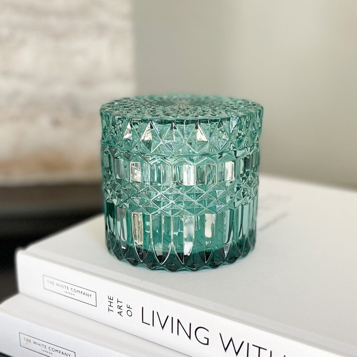 Casablanca Lidded Green Glass Box