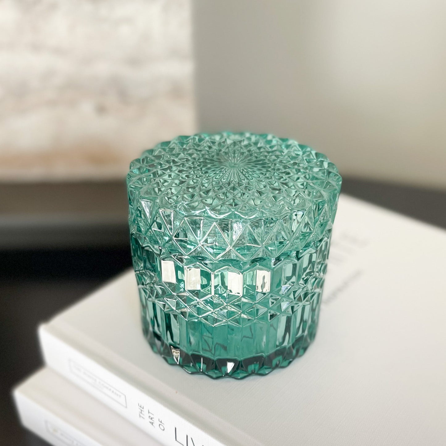 Casablanca Lidded Green Glass Box