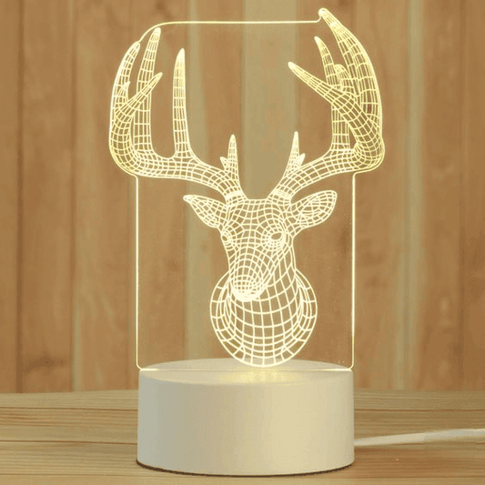 Deer Head 3D Acrylic USB Led Night