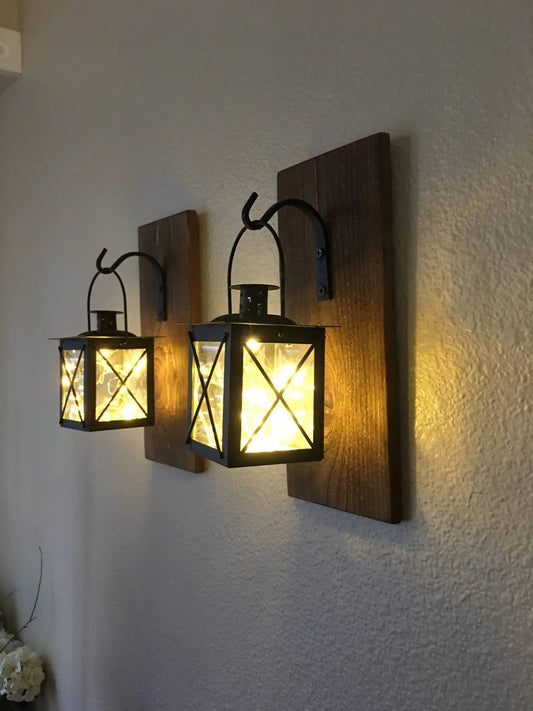 Set of Hanging Lantern Sconces