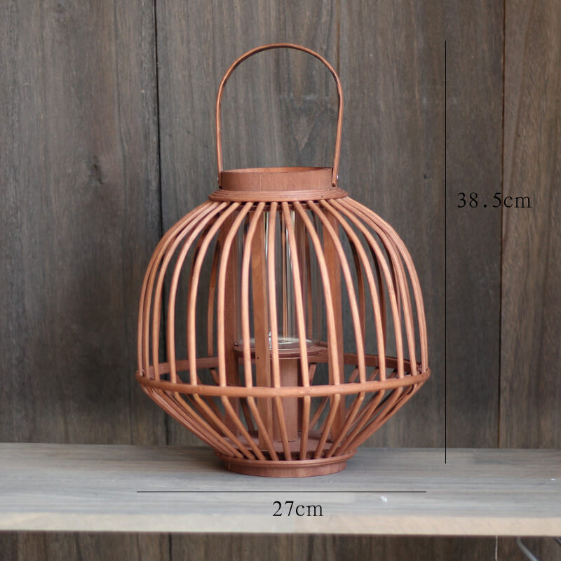 Retro Handmade Rattan Candle Holder