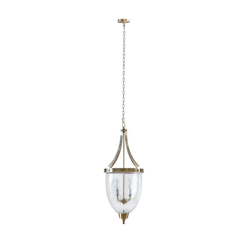 Camden 4-Light Glass Bowl Shaped Chandelier with Antique Brass Finish