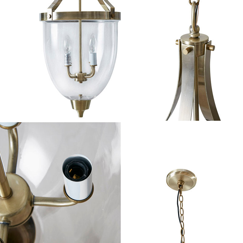 Camden 4-Light Glass Bowl Shaped Chandelier with Antique Brass Finish