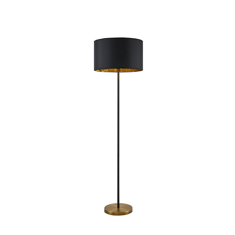 Black Polyester Fabric Lampshade Metal Floor Lamp