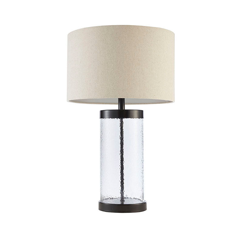 Modern Clear Glass Cylinder Table Lamp