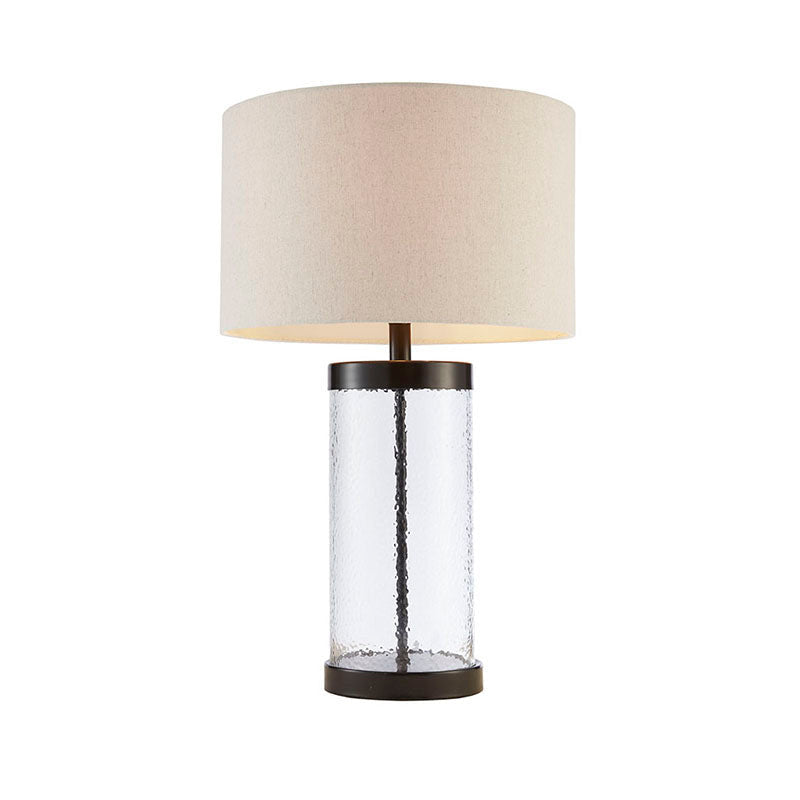 Modern Clear Glass Cylinder Table Lamp