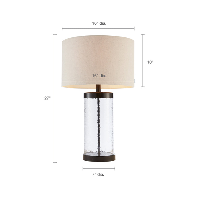 Modern Clear Glass Cylinder Table Lamp