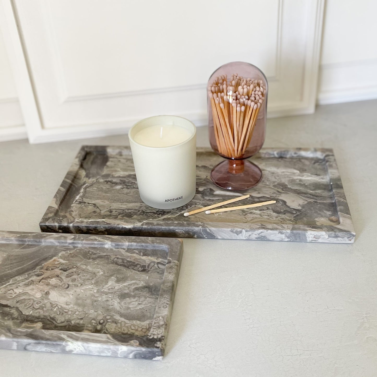 Large Cappuccino Marble Tray