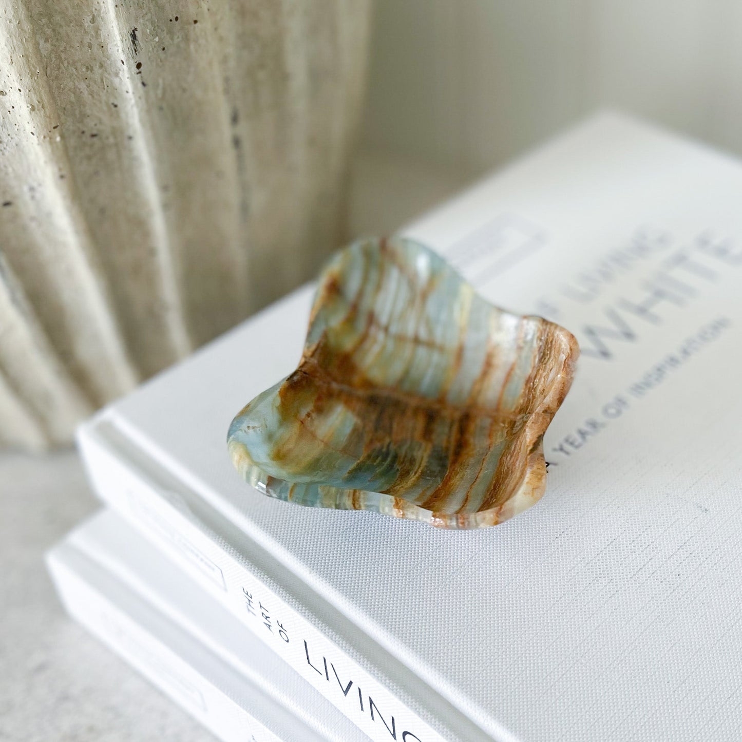 Small Hand Carved Blue Onyx Dish