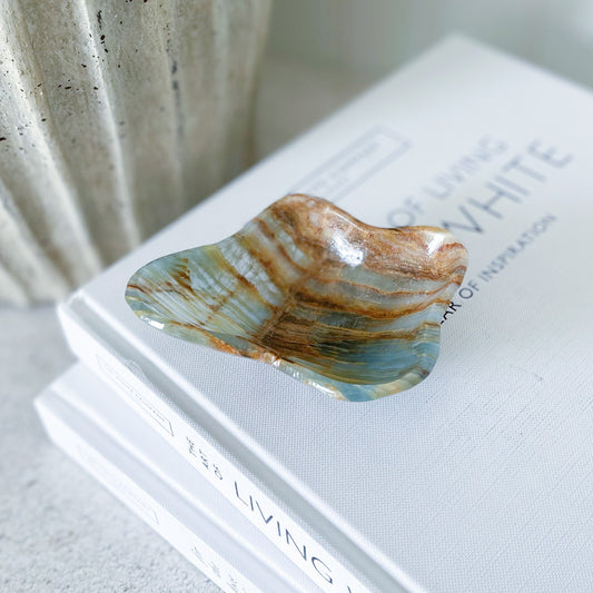 Small Hand Carved Blue Onyx Dish