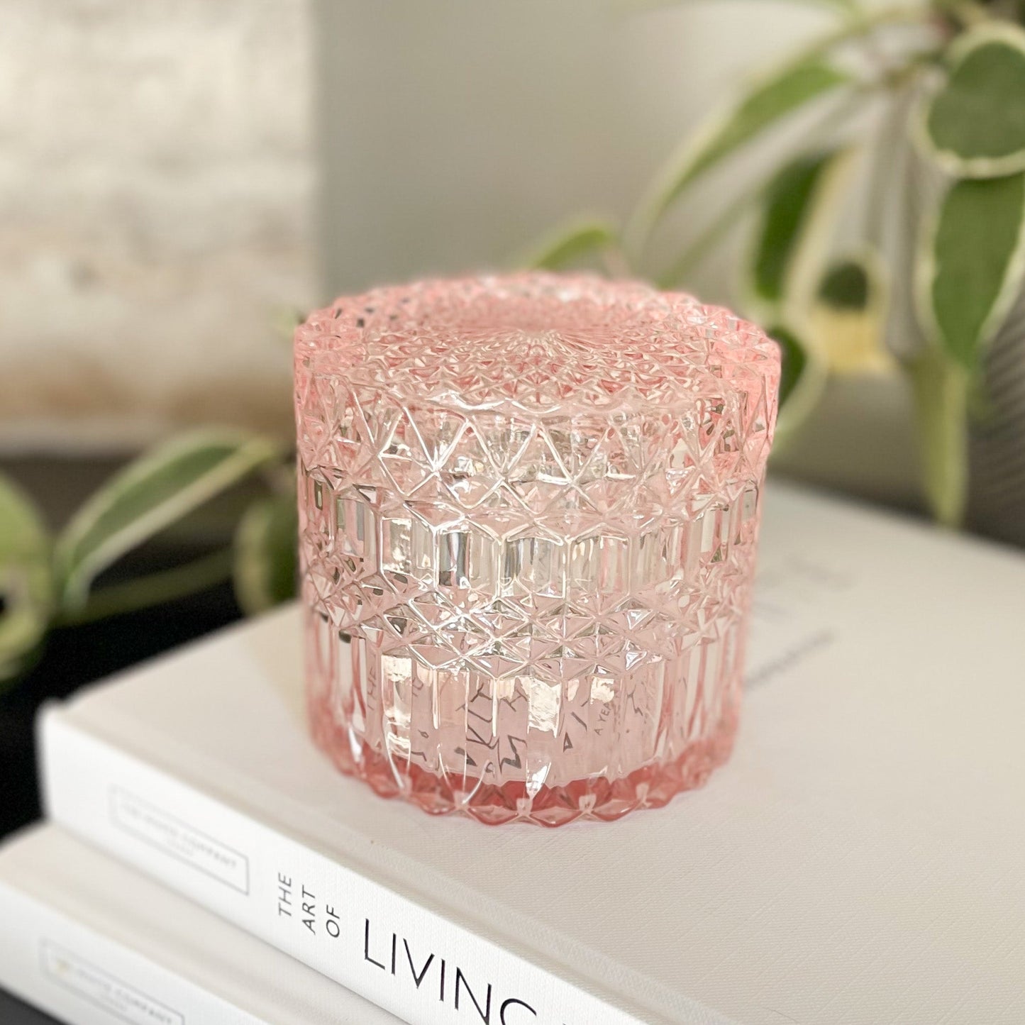 Casablanca Lidded Pink Glass Box