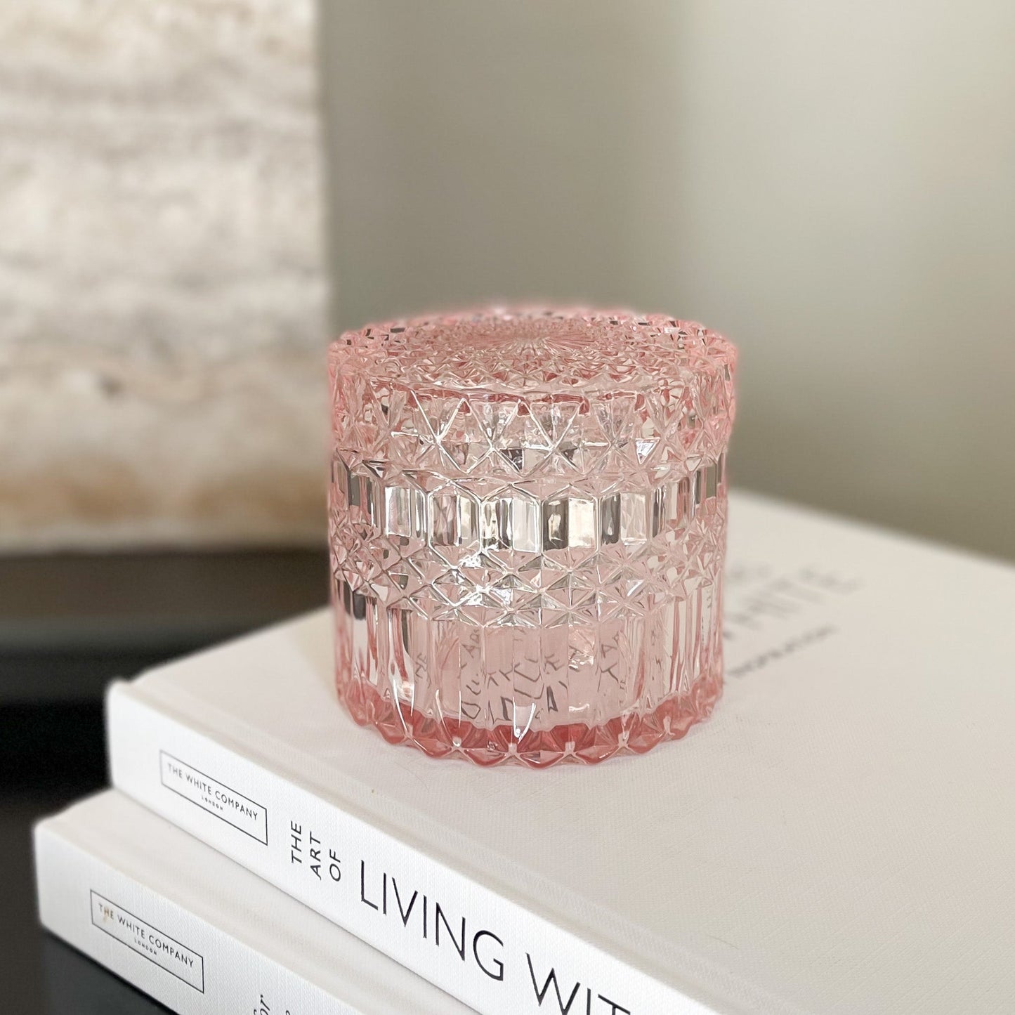 Casablanca Lidded Pink Glass Box