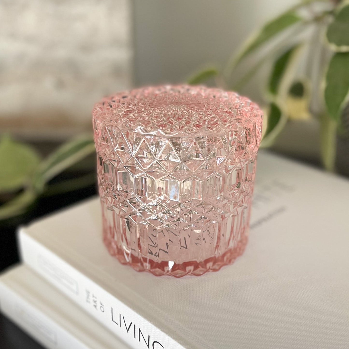 Casablanca Lidded Pink Glass Box