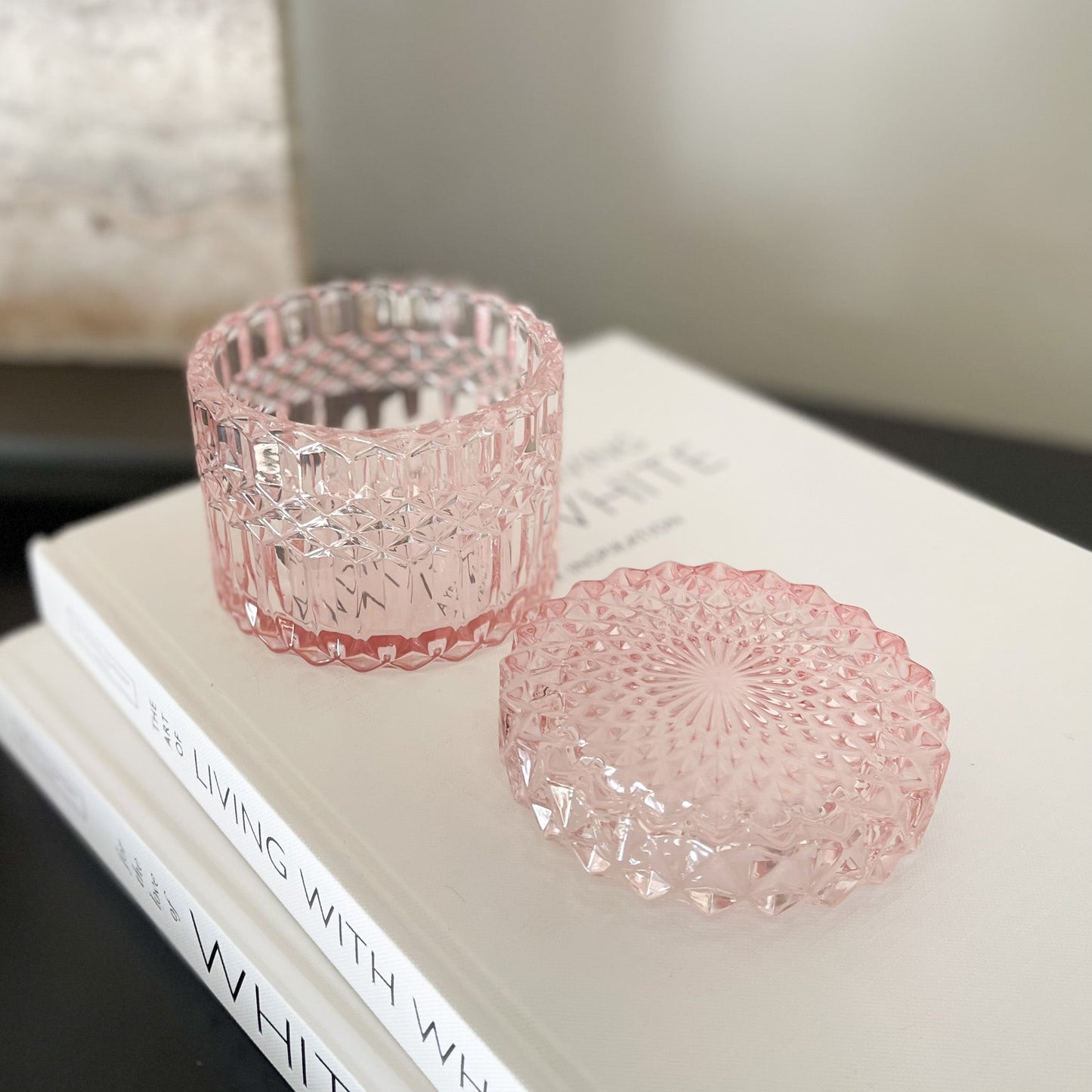 Casablanca Lidded Pink Glass Box