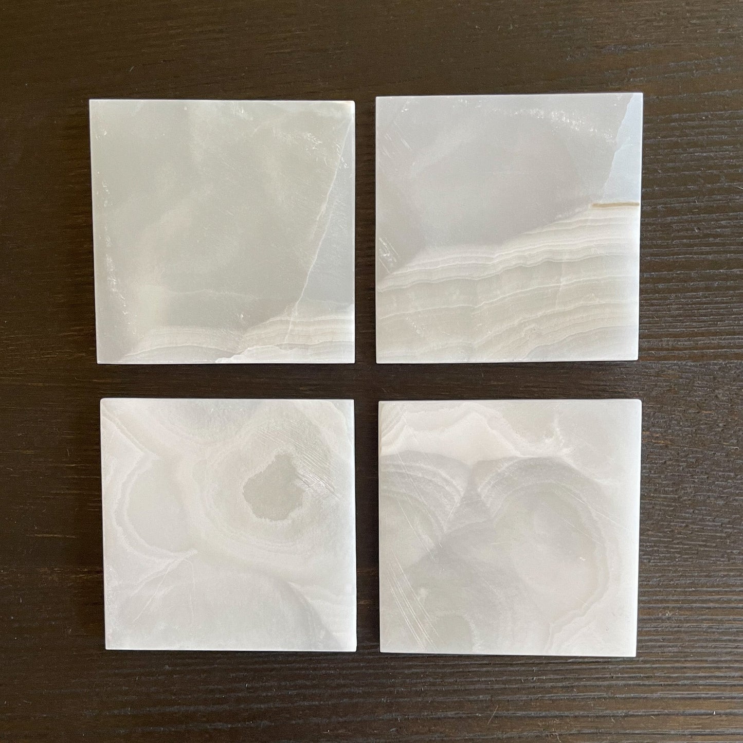 white onyx coaster set, onyx home accents