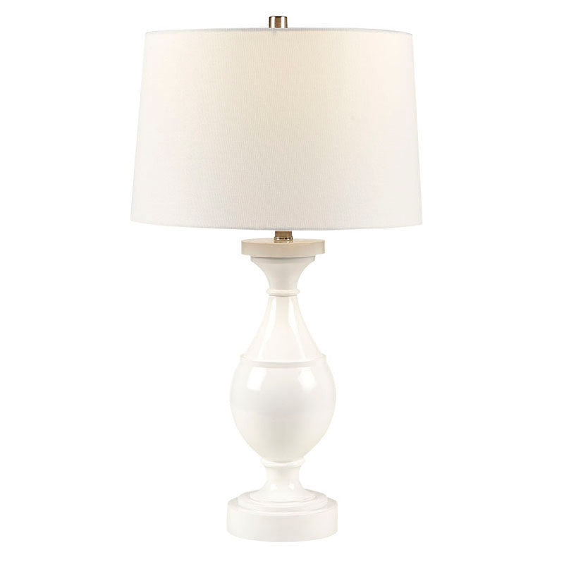 White Resin Polyester Table Lamp