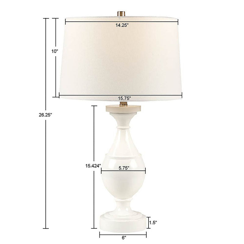 White Resin Polyester Table Lamp