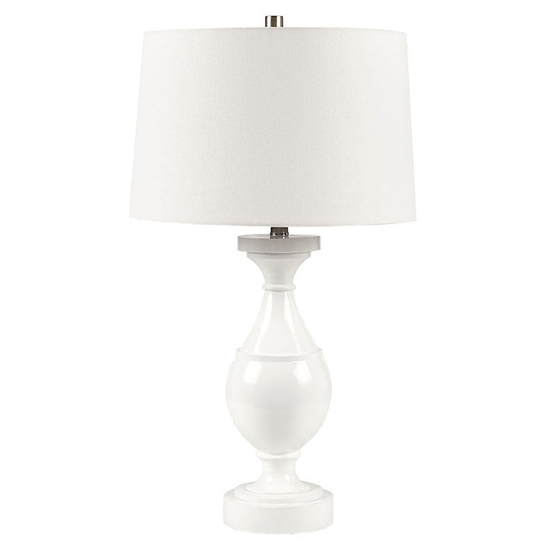 White Resin Polyester Table Lamp