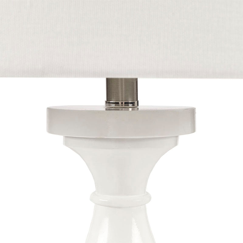 White Resin Polyester Table Lamp