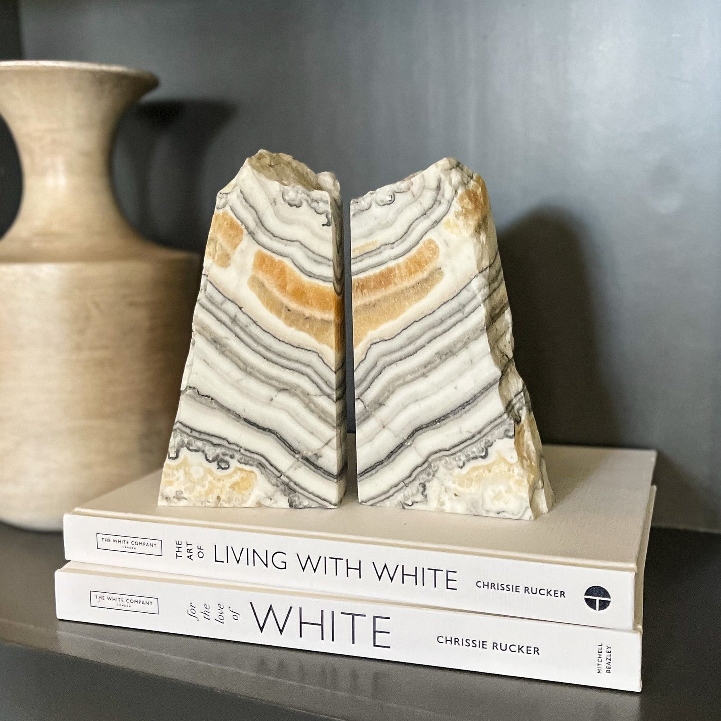 Zebra Calcite Bookend Pair