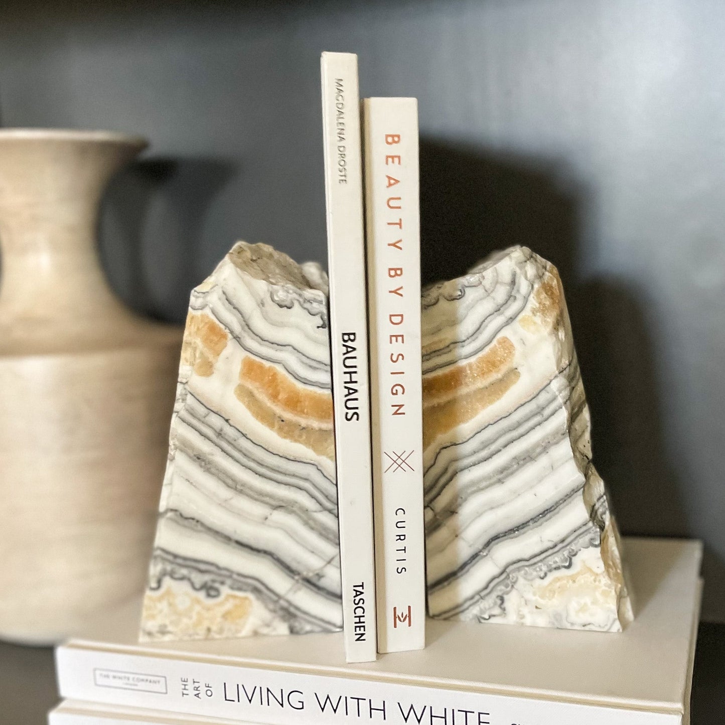 Zebra Calcite Bookend Pair