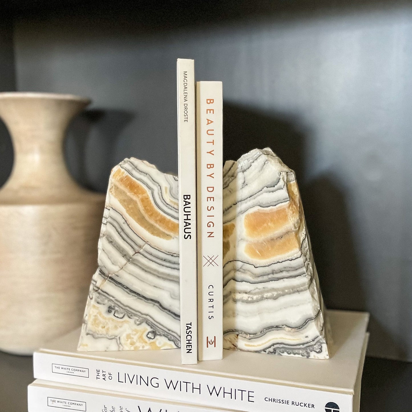 Zebra Calcite Bookend Pair