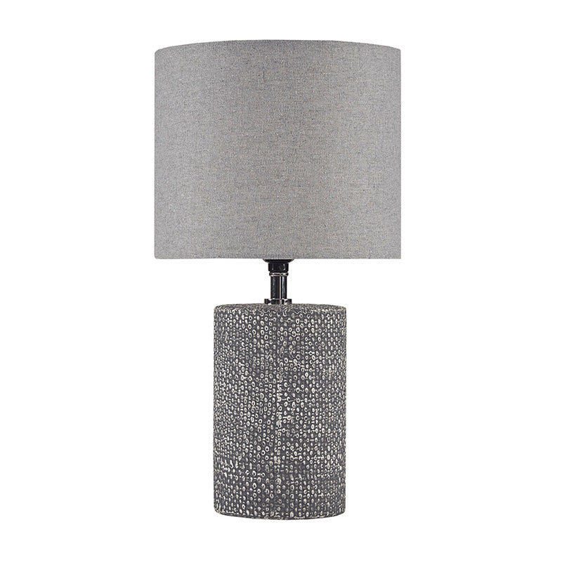 Modern Gray Embossed Ceramic Table Lamp