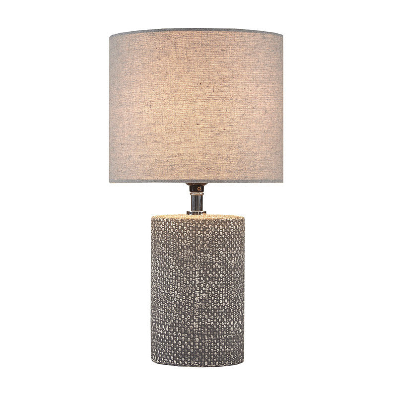 Modern Gray Embossed Ceramic Table Lamp