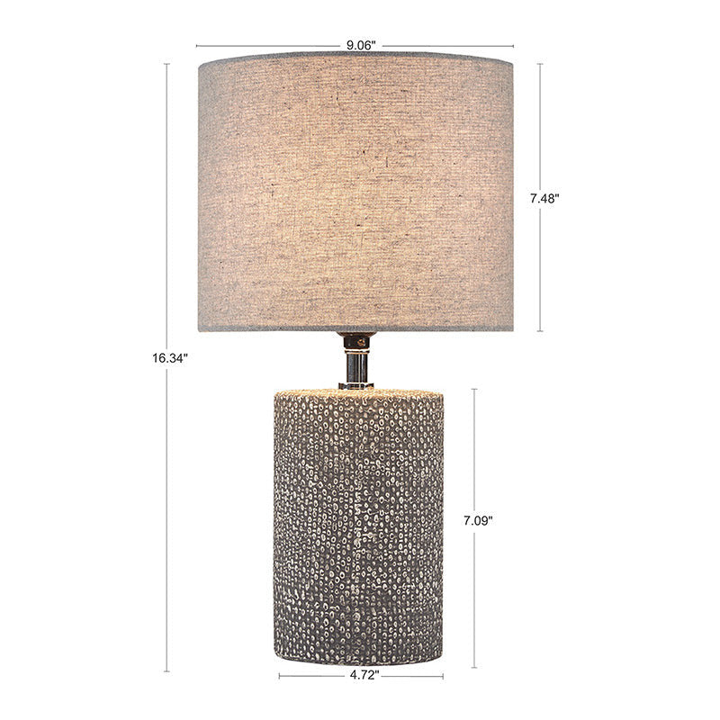 Modern Gray Embossed Ceramic Table Lamp