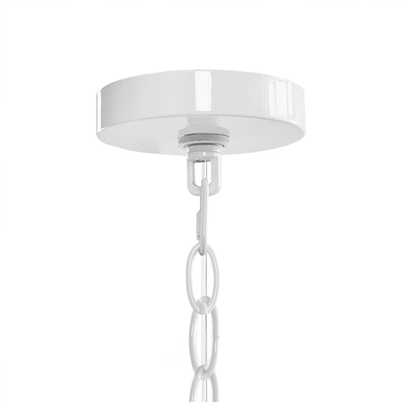 White Farmhouse 6-Light Chandelier with Adjustable Chain