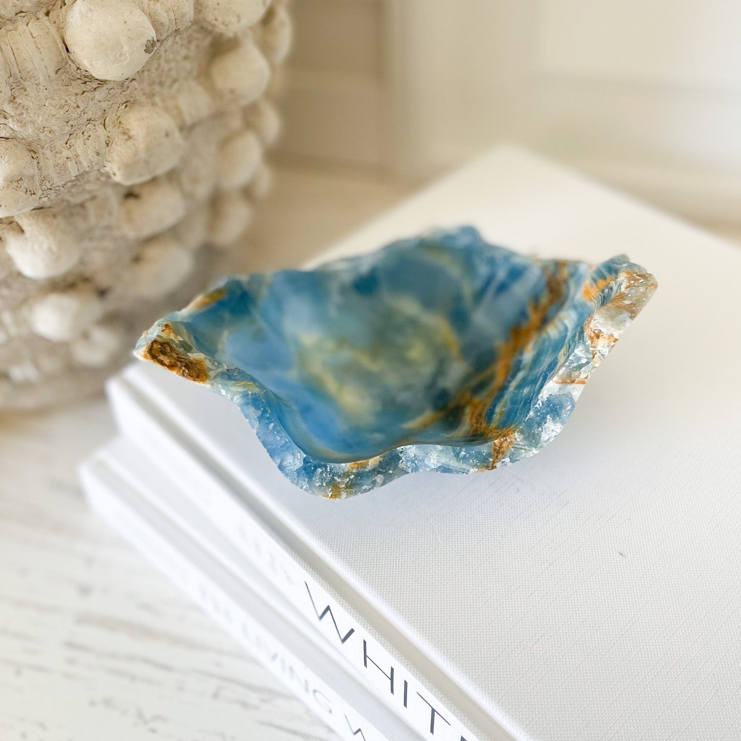 Hand Carved Blue Onyx Dish