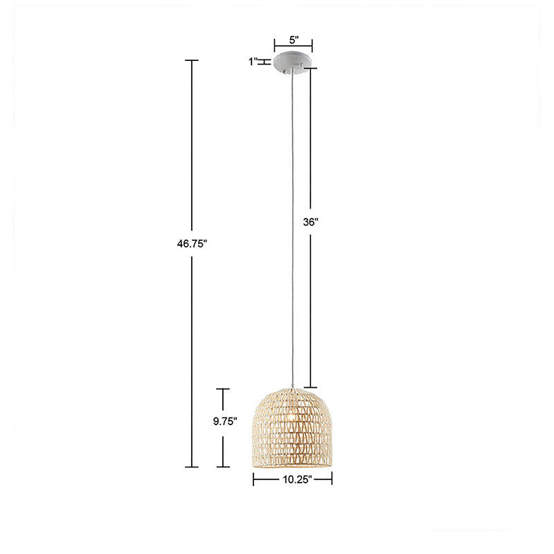 Farmhouse Bell Shaped Woven Bamboo Pendant Lamp